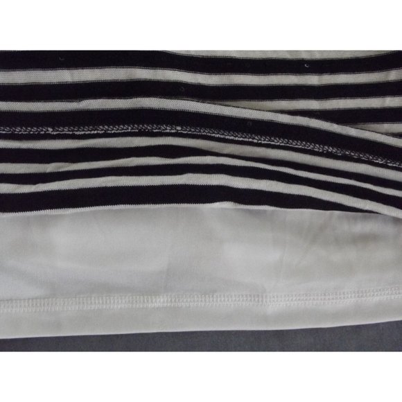 Express Small Black White Striped Sequin Shift Scoop Back Sweater Dress (S 4-6) - Picture 7 of 9
